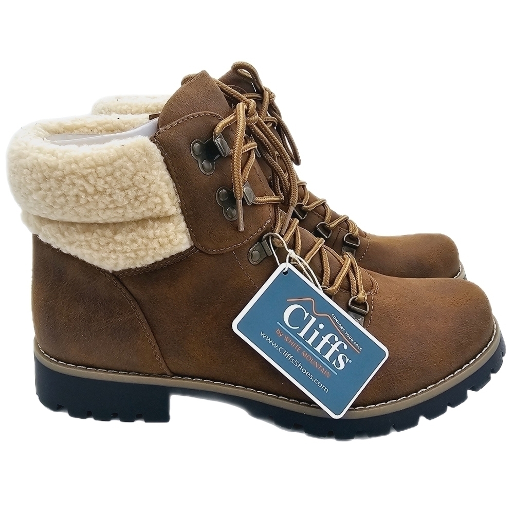 Cliffs by White Mountain Brown Faux Suede Fleece Pathfield Winter Hiker … - Picture 2 of 13